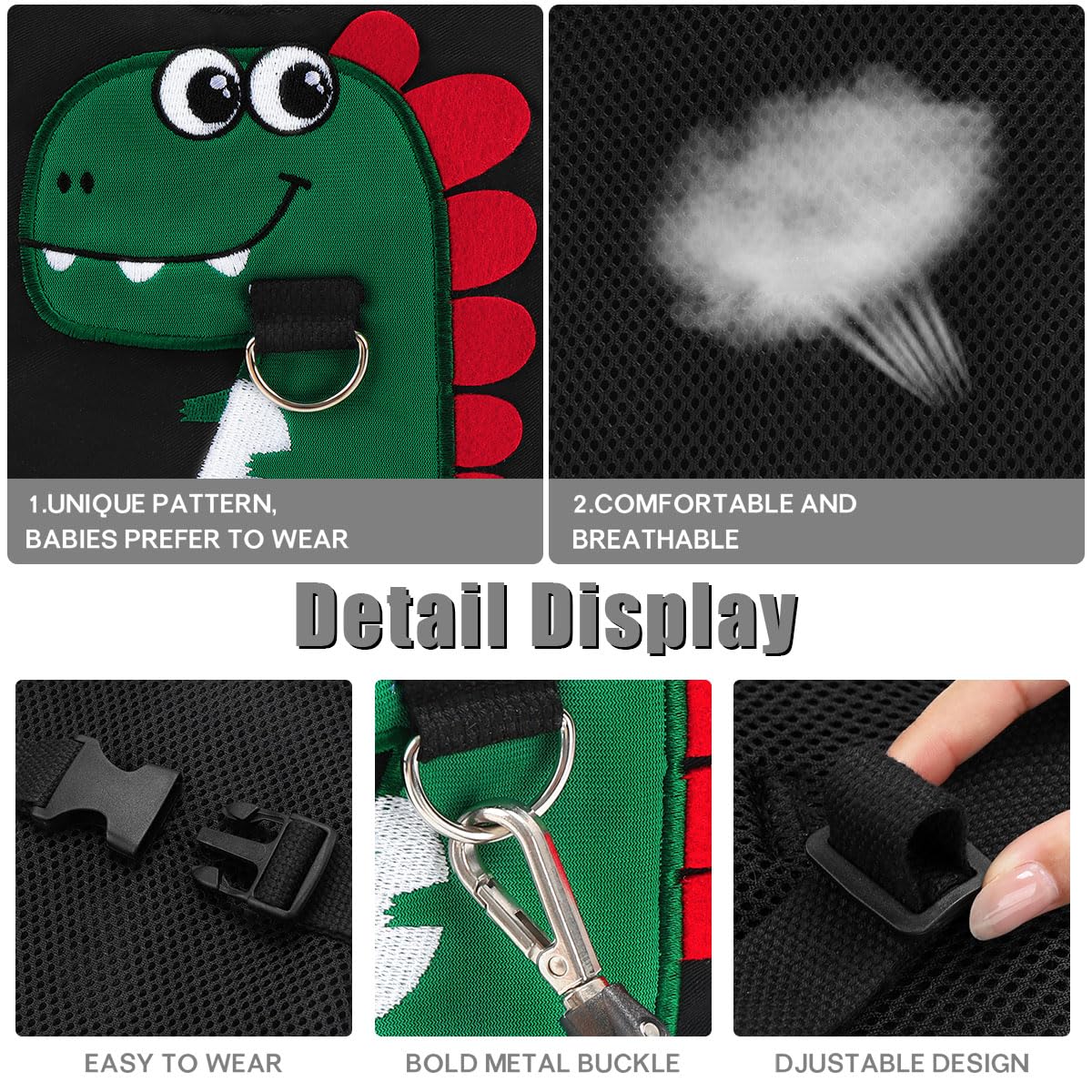 Toddler Leash-Baby Walking Safty Harness and Child Anti Lost Wrist Link for Girls/Boys Travel (Green)