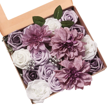 Artificial Flowers Combo, Fake Flowers for DIY Tables Centerpieces Baby Shower Bridal Shower Wedding Bouquet Arrangements Party Candle Holder Cake Decor Flower Home Decorations