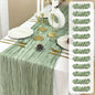 FEXIA Beige Cheesecloth Table Runner 35x120 Inches Ivory Gauze Rustic Boho Spring Easter Table Runner for Engagement Party Decorations Bridal Shower Wedding Party First Communion Centerpiece