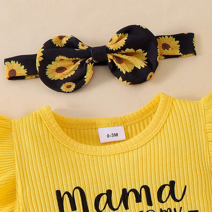 Baby Girl Clothes Newborn Romper Ruffle Sleeve Short Jeans Skirt with Headband Infant Outfits Set 0-18 Months