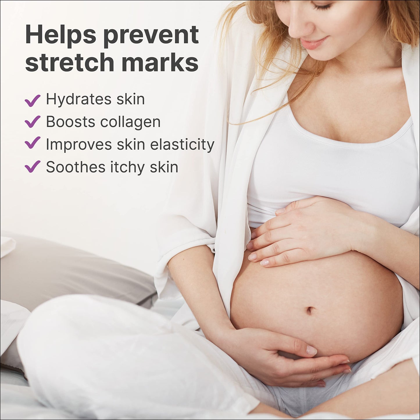 TriLASTIN Maternity Stretch Mark Prevention Cream - Paraben-Free, Hypoallergenic, and Safe for Pregnancy - Stretch Mark Formula for Pregnant Women - 4 Oz Belly Cream for Pregnant Women
