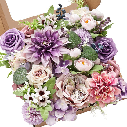 Serwalin Pink Artificial Flowers, Silk Fake Flowers for DIY Wedding Bridal Bouquets, Wedding Cake Flowers for Table Centerpieces Baby Shower Birthday Party Home Decorations