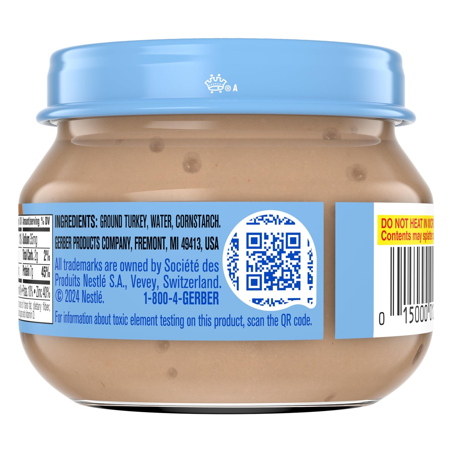 Gerber Stage 2 Baby Food, Chicken & Turkey Variety Pack Jars, Mealtime Poultry Puree, Baby Food Puree,12-Pack