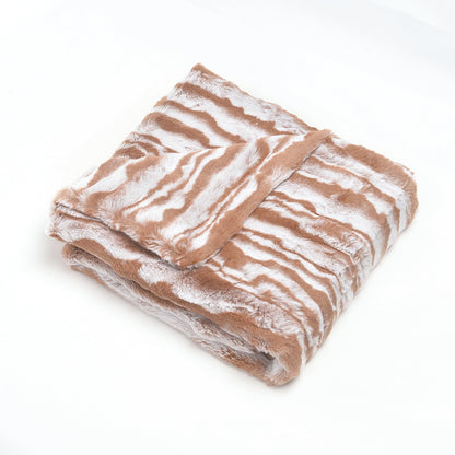 Cuddle Cookie Baby Wavey Faux Fur Blanket, 27 x 33 inches, in Gift Box (Pink)