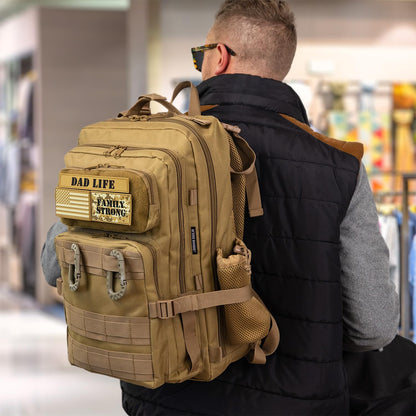 Dad Diaper Bag for Men with Removable Patches, Waterproof Tri-fold Changing Pad, Insulated Pouches, Molle Webbing, YKK Zippers, Black