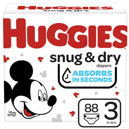 Huggies Size 1 Diapers, Snug & Dry Newborn Diapers, Size 1 (8-14 lbs), 38 Count, Packaging May Vary