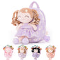 Gloveleya Toddler Backpack Baby Ballerina Girl Gifts Plush Curly Hair Ballet Backpack - Black Blonde 9 inches