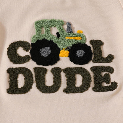 Toddler Baby Boy Summer Clothes Embroidered Farm Tractor Shirt and Short Set 2-Piece Outfits for Boys