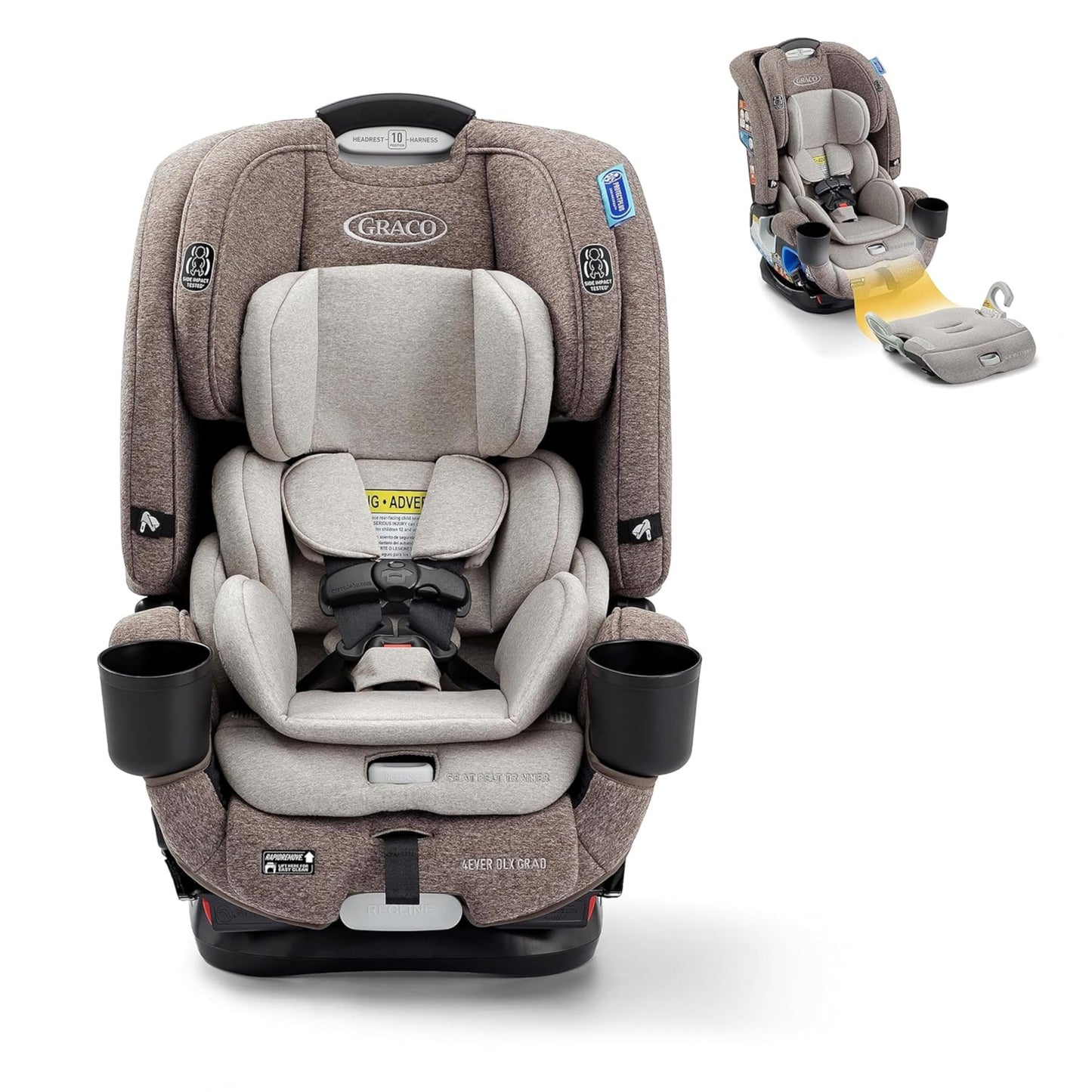 Graco 4Ever DLX 4-in-1 Car Seat, Maven | Infant to Toddler Car Seat, with 10 Years of Use | Rear-Facing, Forward-Facing and Booster Modes | Safe, Comfortable and Convenient