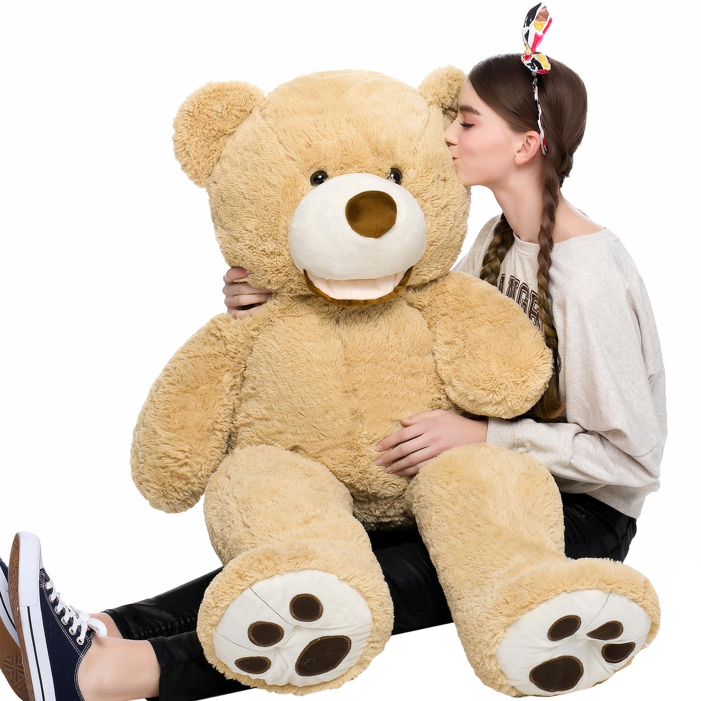 MaoGoLan Giant Teddy Bear Stuffed Animal, 10 Feet Tall, Jumbo Size Plush, Charming and Fluffy for Decorations, Celebrations, Valentine's Day