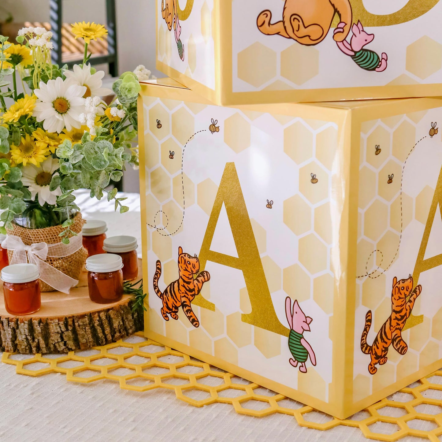 Kate Aspen Woodland Baby Shower Boxes with Letters for Baby Shower Gender Reveal Decorations Photo Prop & Forest Animal Nursery Decor (Set of 4 Blocks Spells Baby)