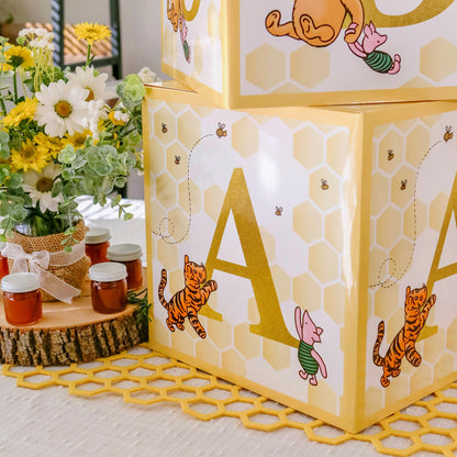 Kate Aspen Woodland Baby Shower Boxes with Letters for Baby Shower Gender Reveal Decorations Photo Prop & Forest Animal Nursery Decor (Set of 4 Blocks Spells Baby)