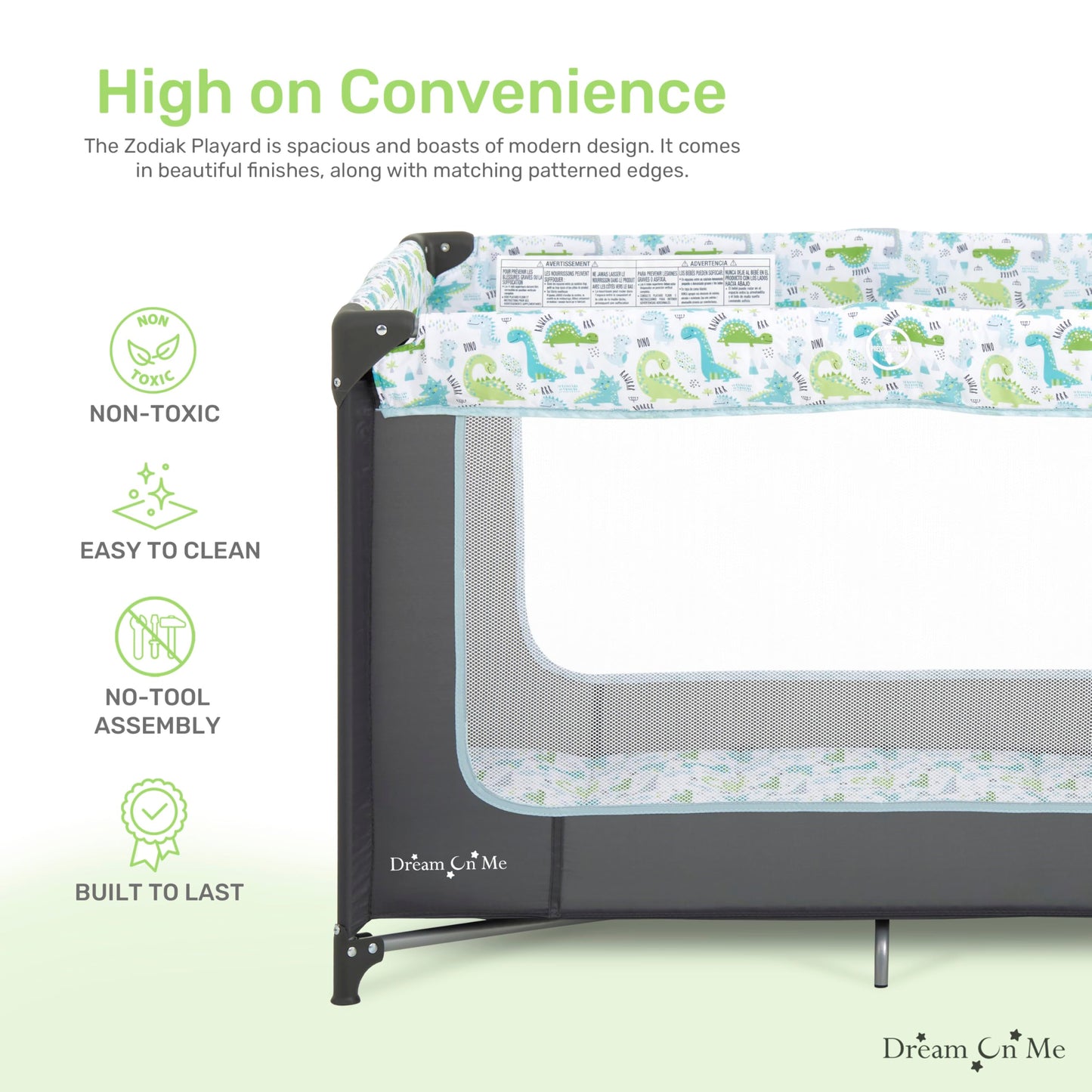 Dream On Me Zodiak Portable Playard in Navy, Lightweight, Packable and Easy Setup Baby Playard, Breathable Mesh Sides and Soft Fabric - Comes with a Removable Padded Mat