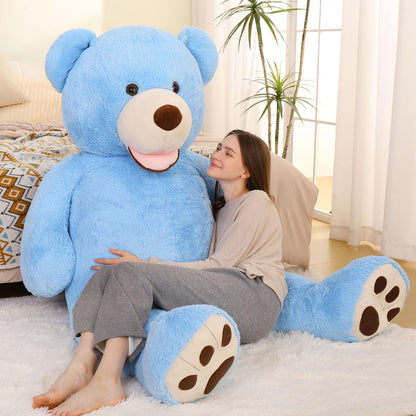 MorisMos Smile Giant Teddy Bear, 51inch Large Stuffed Bears with Big Footprints, Big Stuffed Animals Cuddly Plush Gifts for Girlfriends, Boyfriend, Dark Brown