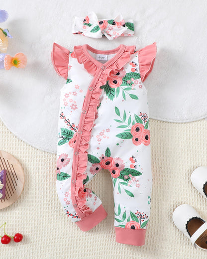 Mioglrie Newborn Baby Girl Clothes One Piece Jumpsuits Clothes Short Sleeve Rompers Summer Clothes for Baby