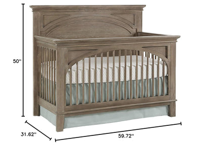 Westwood Design Leland 4 in 1 Convertible Crib with Spindle, Stone Washed