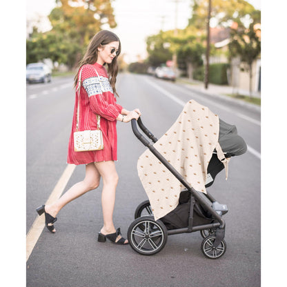 Konssy Muslin Nursing Cover for Baby Breastfeeding, Breathable 100% Cotton Breastfeeding Cover with Rigid Hoop for Mother Nursing Apron, Multi-use Carseat Canopy (Summer Wheat)