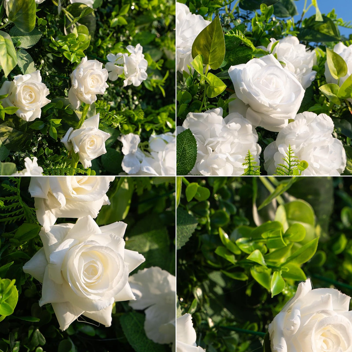 Artificial Luxury‌ Flower Wall Panels, Gorgeous 3D Silk Floral Backdrop for Wedding, Baby Show, Party and Home Decor, Quick Assembly/Storage, Eco ＆ Pet Friendly, 2 pcs, Each Panel 2*8 ft.
