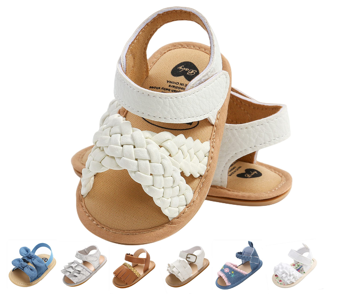 Baby Girls Sandals Summer Shoes Outdoor First Walker Toddler Girls Shoes for Summer