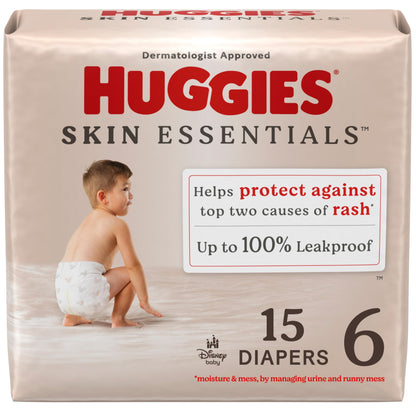 Huggies Size 2 Diapers, Skin Essentials Baby Diapers, Size 2 (12-18 lbs), 74 Count, Packaging May Vary