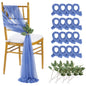 QueenDream Light Blue Sashes Chair Aisle Decorations: 24 Pack Baby Shower Chair Cover 8FT Long Tulle Draping Fabric Wedding Reception Church