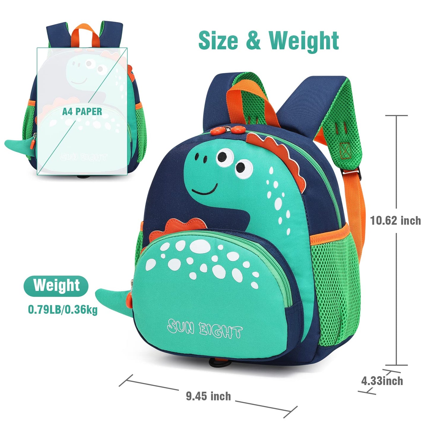 SUN EIGHT Preschool Backpack with Anti-Lost Harness Toddler Backpack School Bag 3D Cartoon Lunch Backpack for Toddler Girls 1-4 Years(Butterfly)