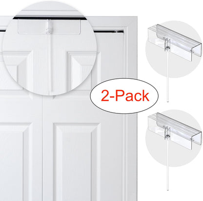 (2- Pack) - Safety Innovations Bi-fold Door Lock - Closet Protection Child and Pet Proof Bi-fold Door Lock - Tool-Free Installation - Unbreakable Clear Polycarbonate - for 1 3/8" Thick Wood Doors