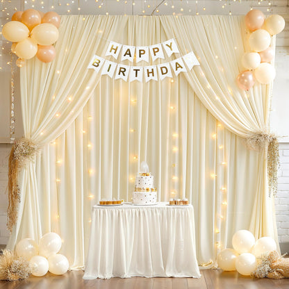 10x10ft Pink Backdrop Curtain with Lights String for Parties Wedding Wrinkle Free Soft Curtains Photo Backdrop Drapes for Girls Birthday Baby Shower Background Decorations 5x10ft, 2 Panels