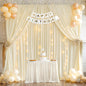 10x10ft Pink Backdrop Curtain with Lights String for Parties Wedding Wrinkle Free Soft Curtains Photo Backdrop Drapes for Girls Birthday Baby Shower Background Decorations 5x10ft, 2 Panels