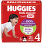 Huggies Size 4 Baby Diapers, Little Movers HuggFit 360° Baby Diapers with 360° Waistband, Size 4 (22-37 lbs), 144 Count, Packaging May Vary