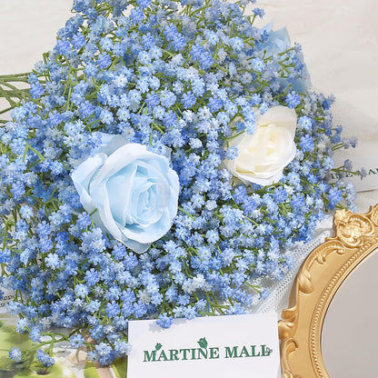 MARTINE MALL Babys Breath Artificial Flowers, 15 PCS White Baby Breath Flowers Artificial Bulk, Fake Babys Breath Gypsophila Real Touch Faux Babys Breath for Wedding Floral Arrangement Home Decor