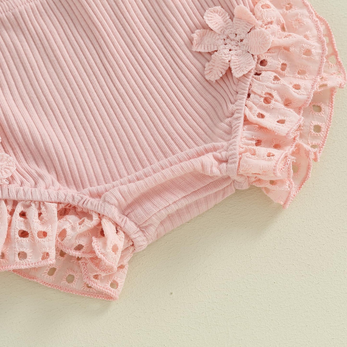 Murnouche Newborn Baby Girl Summer Clothes Sleeveless Floral Top Ribbed Shorts Boho Outfit Set