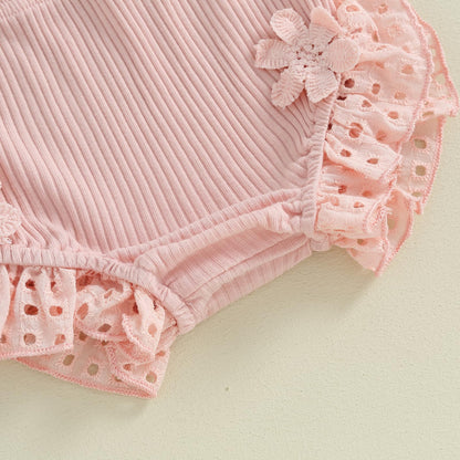 Murnouche Newborn Baby Girl Summer Clothes Sleeveless Floral Top Ribbed Shorts Boho Outfit Set