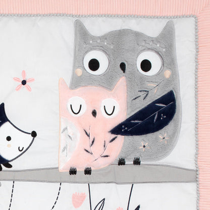 Lambs & Ivy Painted Forest 4-Piece Crib Bedding Set - Gray, Beige, White