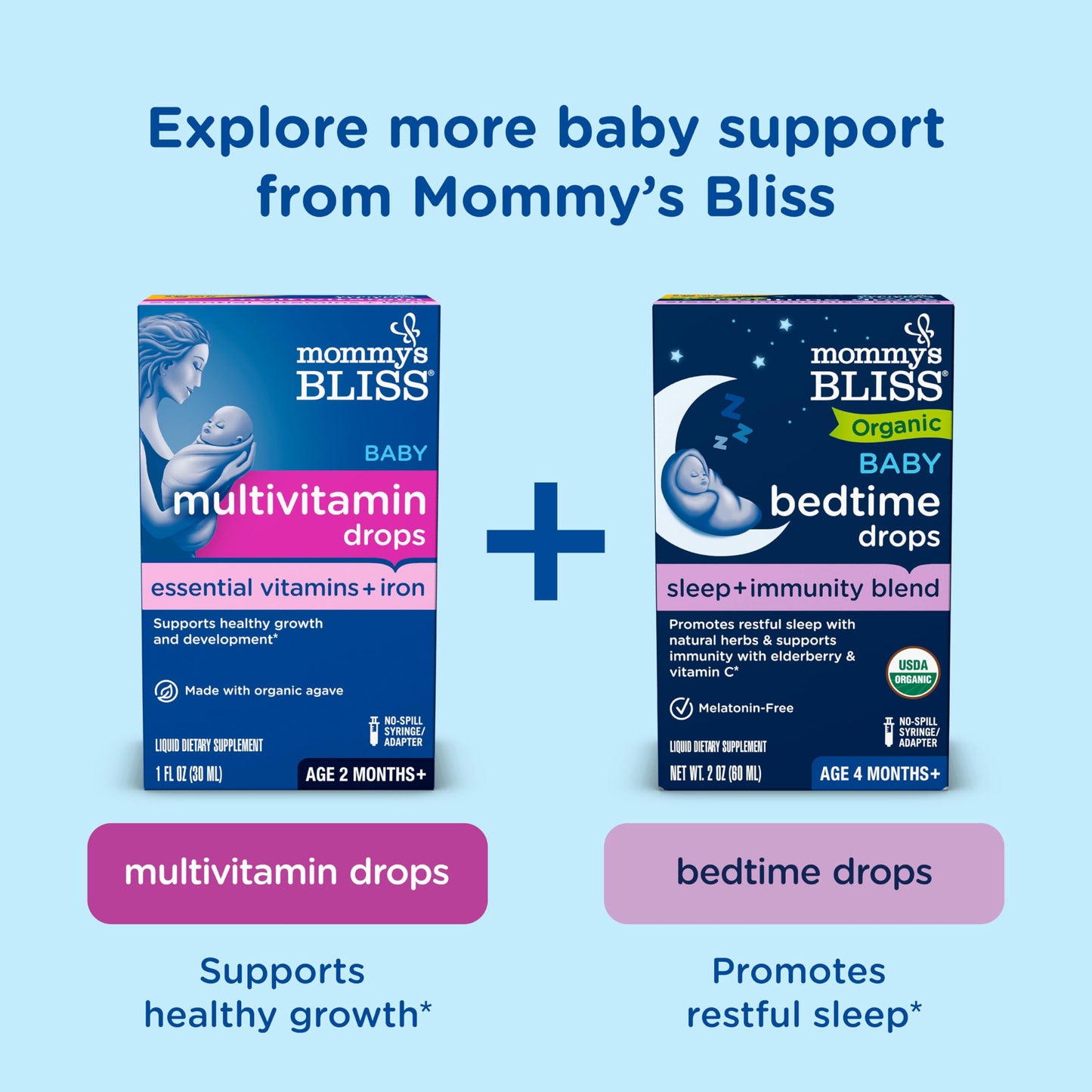 Mommy's Bliss Baby Probiotic Drops, Daily Gas, Constipation, and Colic Symptom Relief + Immune Support, Newborns & Up, 0.34 Fl Oz (30 Servings)