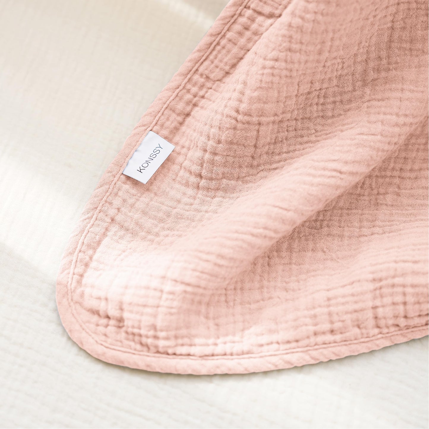 Konssy Muslin Baby Blankets for Girls Boys, 100% Cotton Crib Blanket for Infant Toddler, Super Soft and Lightweight Nursery Swaddling Wrap 40"x36" (Floral)