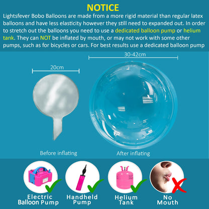 White LED Balloons Light up Bobo Party Balloons DIY kit-Clear Cold White LED Balloons for Helium or Air (cold white, 6 pack)
