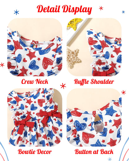 Mioglrie Baby Girl Dress Summer Girl Clothes Infant Outfits Ruffle Sleeveless Sundress Playwear Cute Dresses for Girls