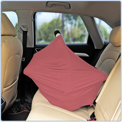 Car Seat Covers Canopy Cover - Multi-use Cover Carseat Canopy, Breathable Breastfeeding Cover, Car Seat Covers for Bbies, Boys & Girls Shower Gifts (Dark Blue Dinosaur)