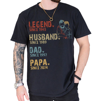 Personalized Fathers Day Shirts for Dad, Grandpa Shirt with Grandkids Names, Gifts for Dad Hunting Fishing