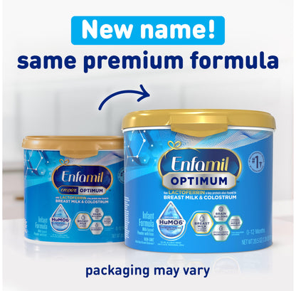 Enfamil Optimum Baby Formula, Our Closest Formula to Breast Milk, Immune-Supporting Lactoferrin also found in Breast Milk, Brain-Building DHA, 20.5 Oz