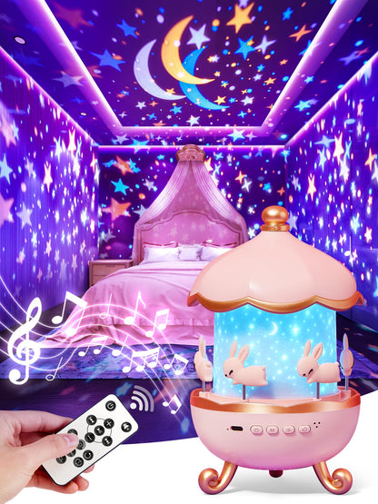 One Fire Baby Night Light Projector, 15 Sound Machine Star Projector for Kids Room,15 Films Star Light Projector 3-9 Year Old Girl Gifts Toys,Brightness Baby Night Lights for Nursery Kawaii Room Decor