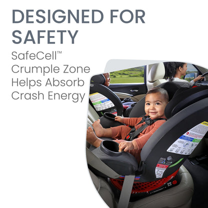 Britax One4Life Convertible Infant Car Seat, 10 Years of Use from 5 to 120 Pounds, Converts from Rear-Facing to Forward-Facing Booster Seat, Machine-Washable Fabric, Glacier Graphite
