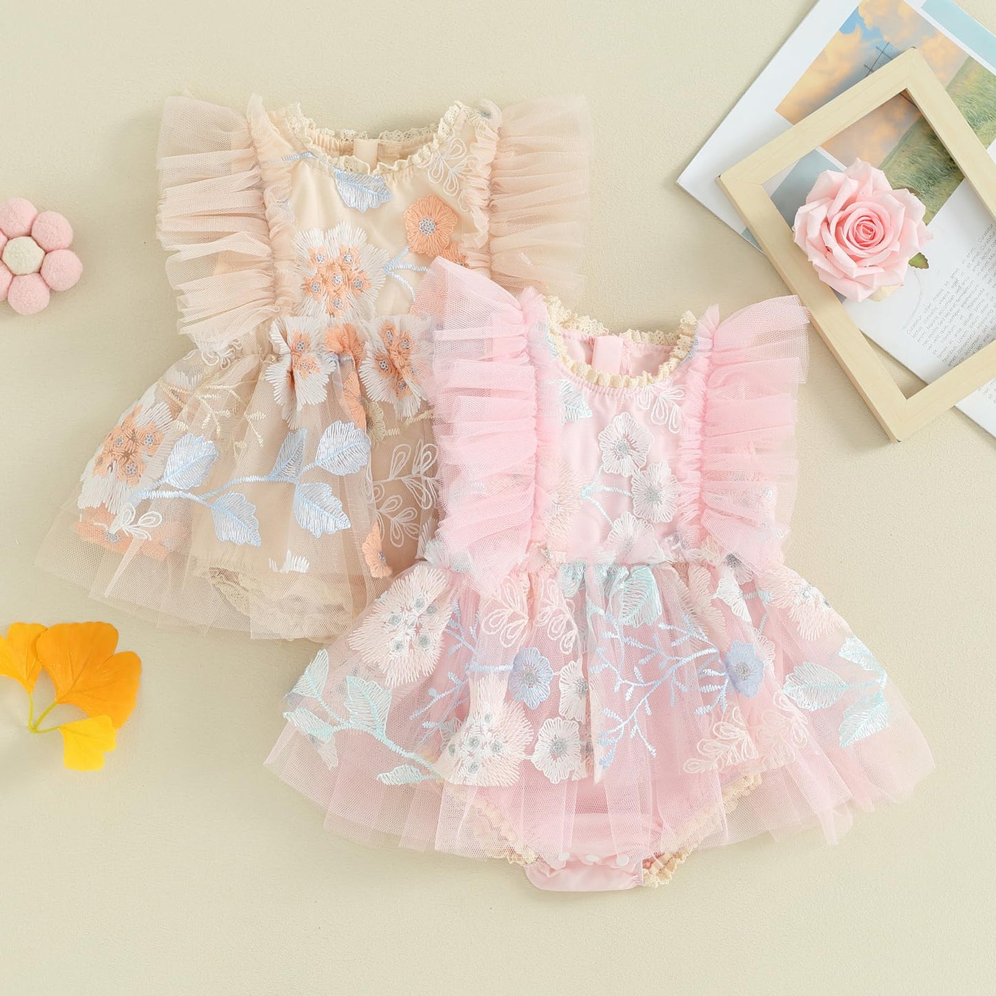 Mubineo Baby Girl Summer Clothes Lace Romper Skirt Dress Princess Outfits Sleeveless Flower Newborn Outfit