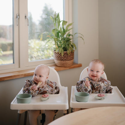 mushie Silicone First Feeding Baby Spoons | 2 Pack (Tradewinds/Shifting Sand)