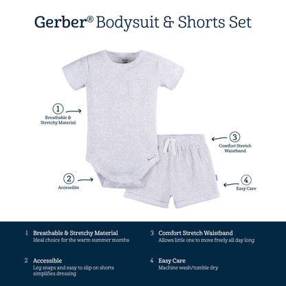 Gerber Baby Bodysuit and Short Set