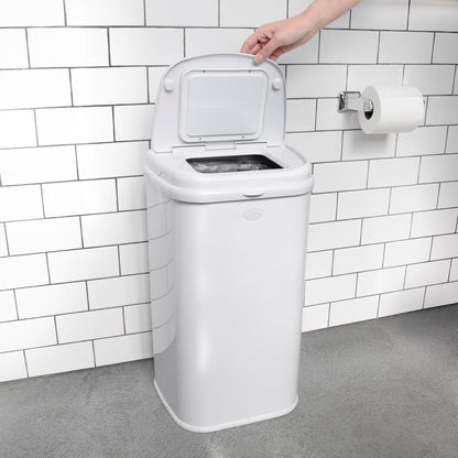 Ubbi Adult Diaper Pail, Steel Odor Locking, No Special Bag Required, Awards-Winning, Modern Design, White