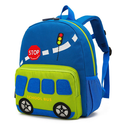 Car Dinosaur Kids Toddler Backpack for Boys and Girls Children Waterproof Preschool Bag(Red Music Party)