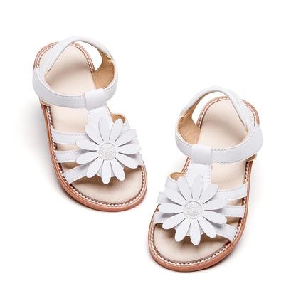 Felix & Flora Toddler Girls Sandals Soft Rubber Flats Summer Baby Flower Girl Shoes.