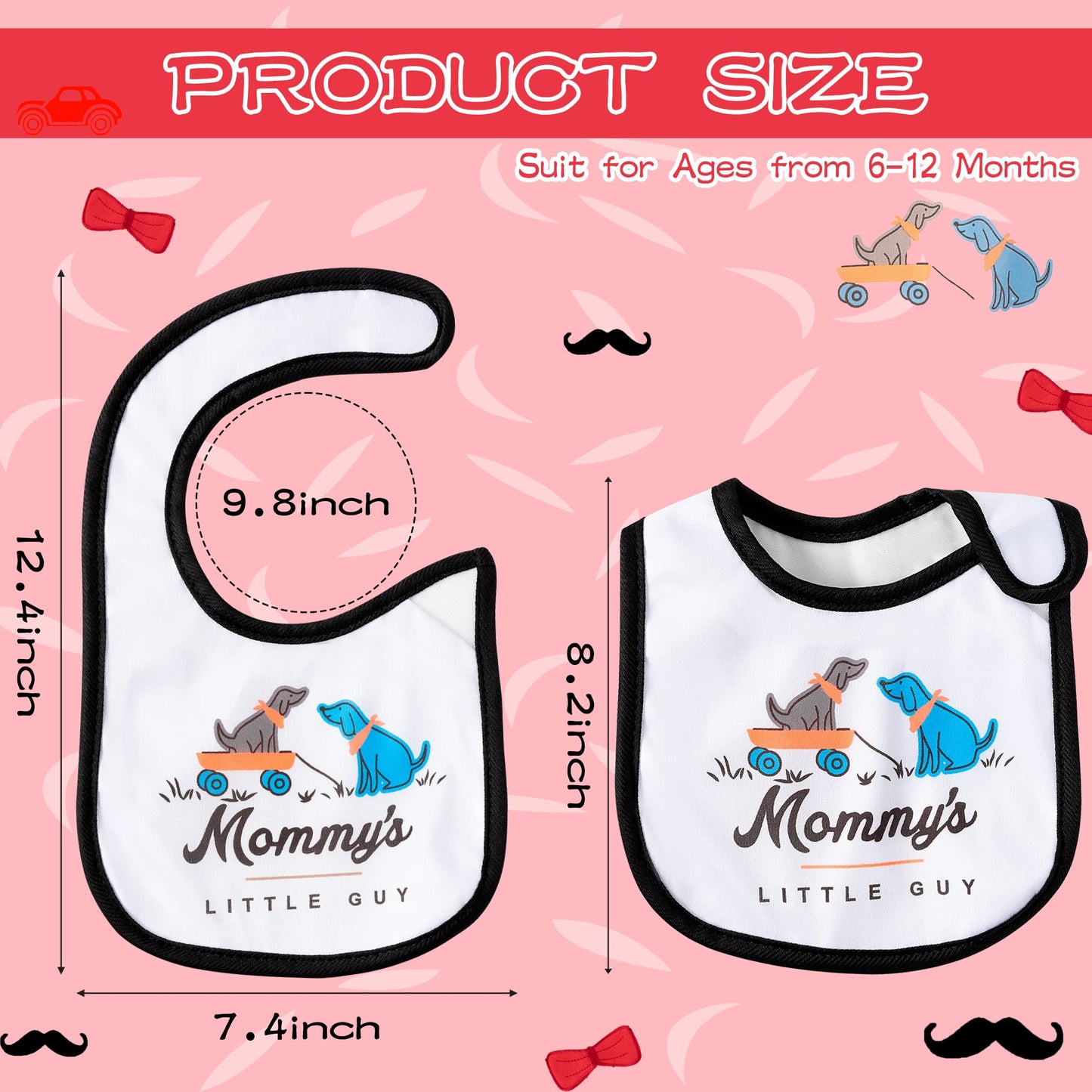 7Pcs Cotton Waterproof Baby Bibs Hook Loop Closure Newborn Bib Keepsake Baby Gift for Drooling Feeding Eating